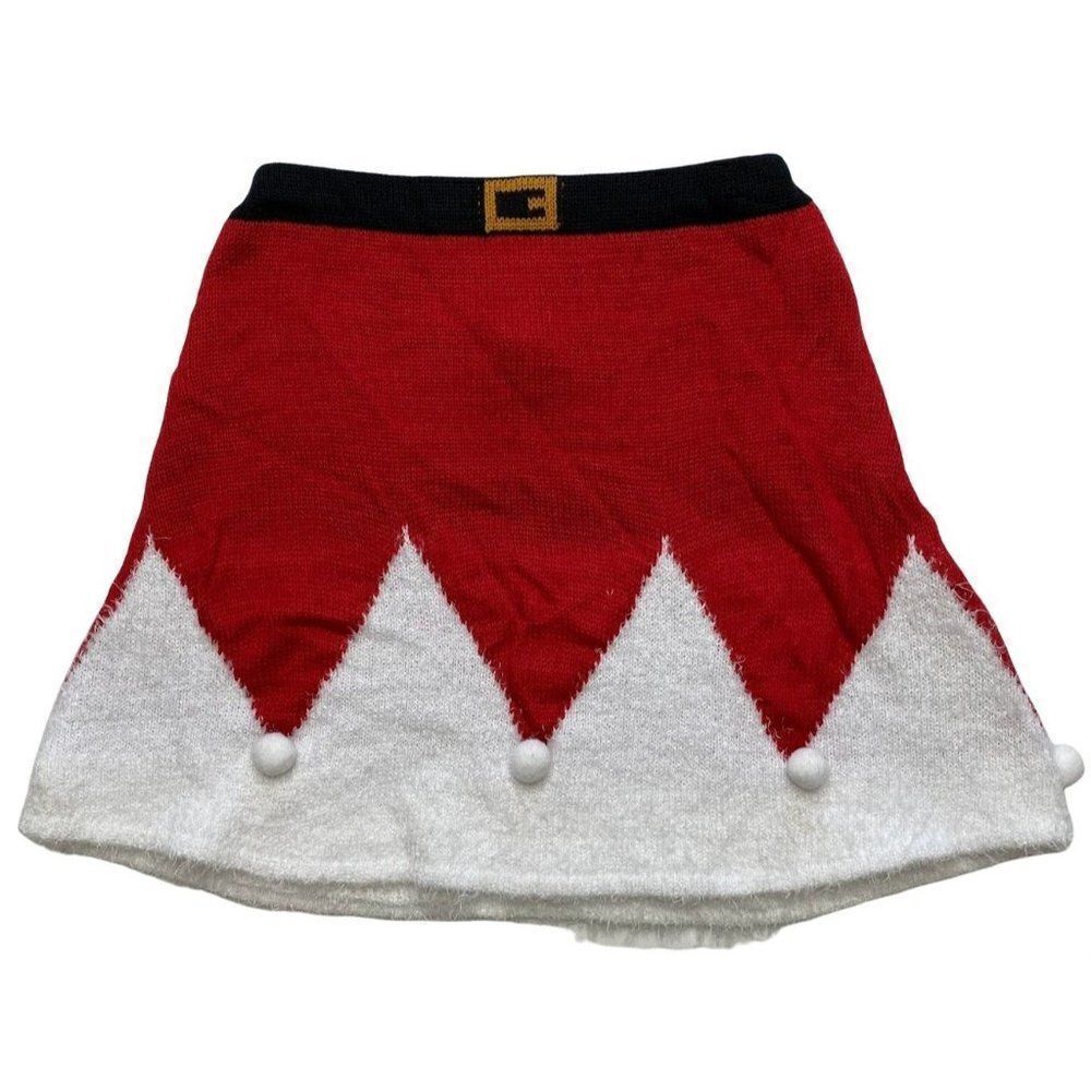 Planet Gold Sweater Skirt‎ Juniors' XS Red White Black Santa Christmas Holiday